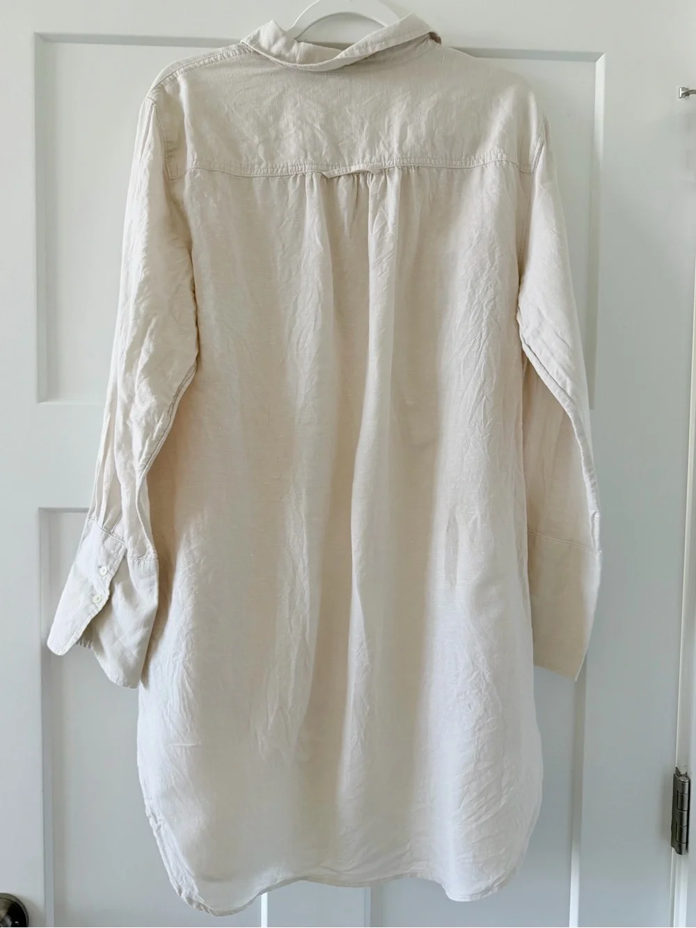New J. Crew Relaxed-Fit Beach Shirt in Linen-Cotton Blend Sheer Flax Size Medium